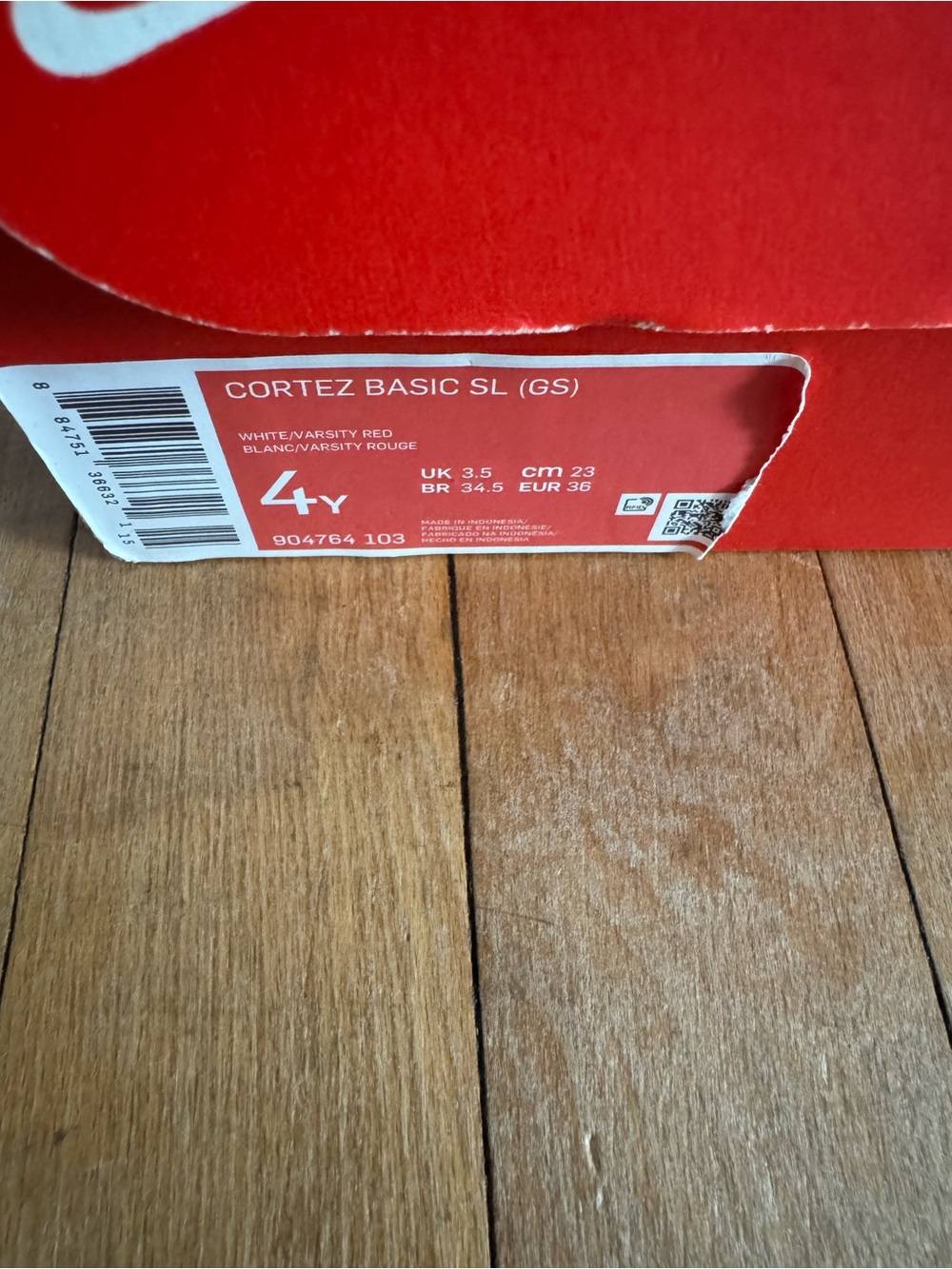 Nike Cortez kids ( Forrest Gump ) shoes new in box 4y - Picture 7 of 7